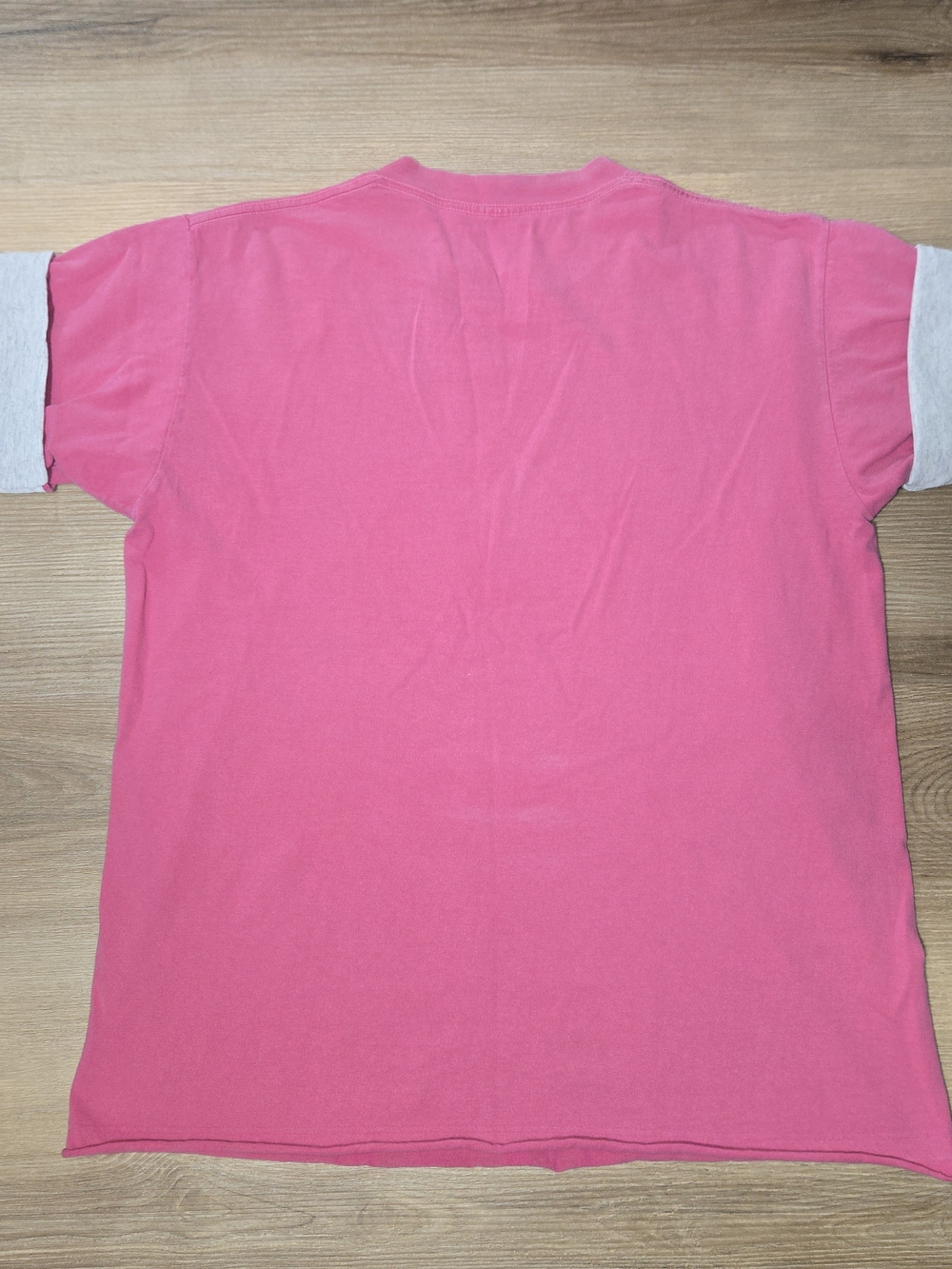 Vintage 90s Pink Short Sleeve Tee with Light Gray Lining